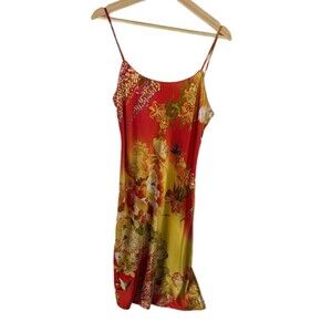 Natori Silk Slip Casual Fancy Tank Sleeveless Boho‎ Japanese Bright Color Dress